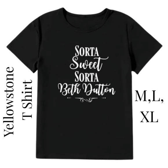 Black Yellowstone Tee Shirt Beth Dutton Sz Large T-Shirt - Picture 1 of 4